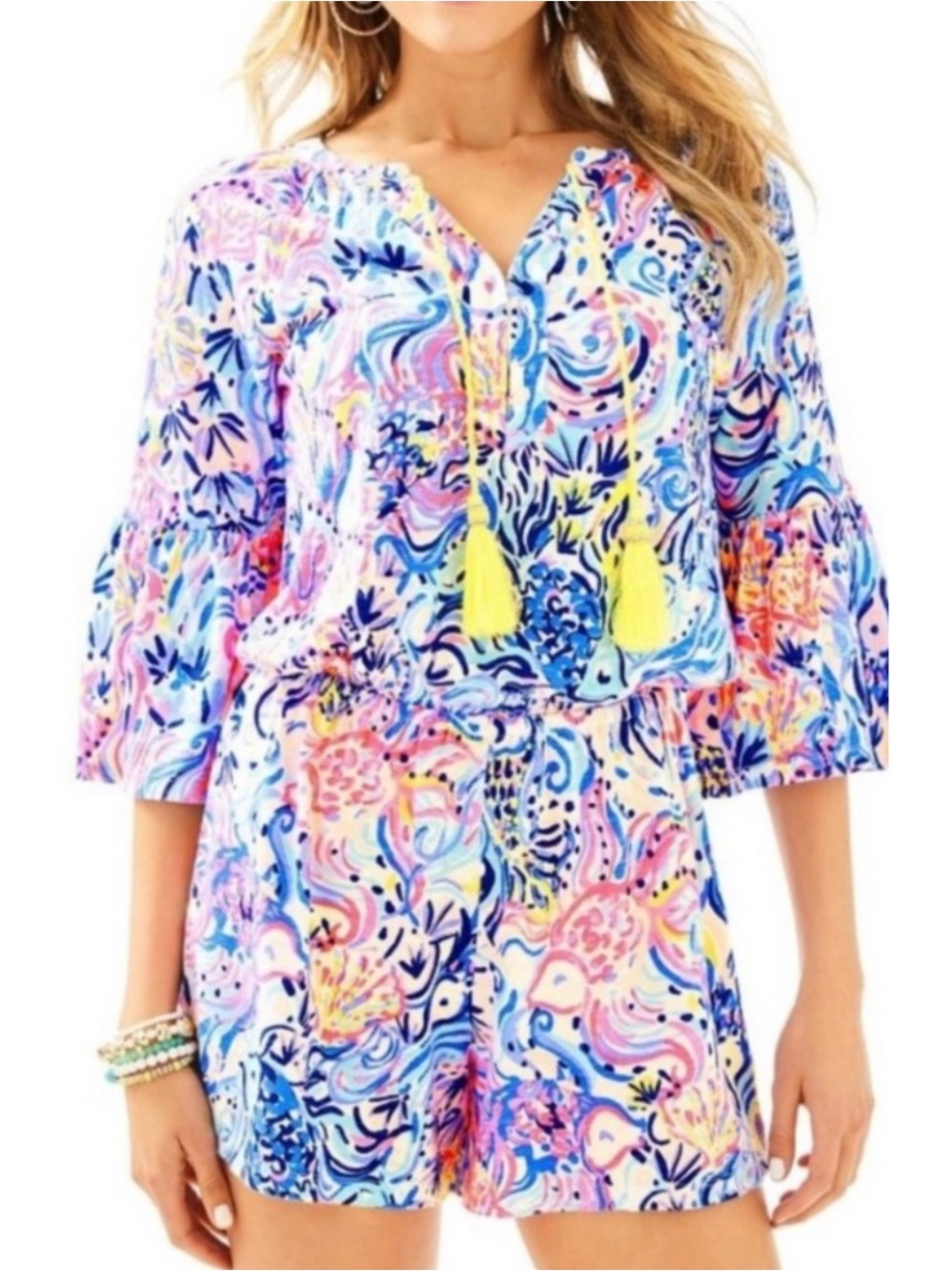Lilly Pulitzer Del Lago Romper in So Sofishticated | Size Large